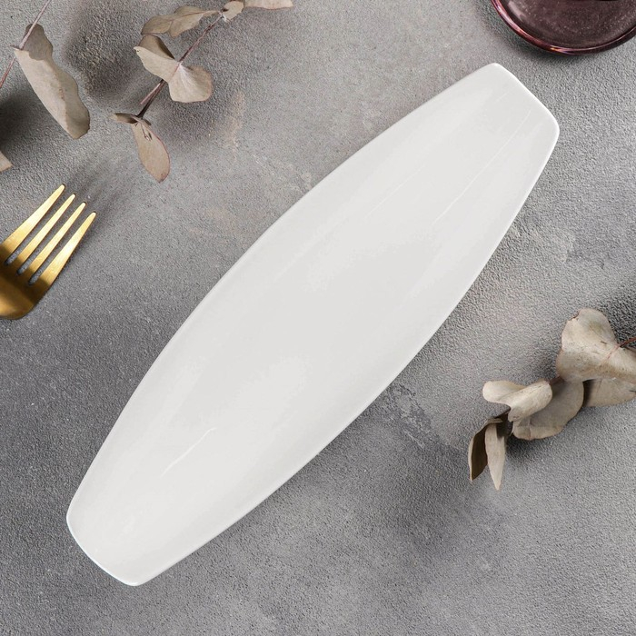 Блюдо фарфоровое Wilmax, 25,5&times;7,5 см, цвет белый