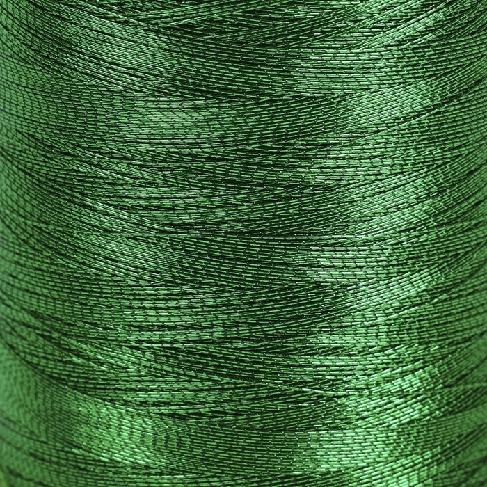 Набор металлизированных ниток, 91 &plusmn; 1 м, 6 шт, цвет зелёный