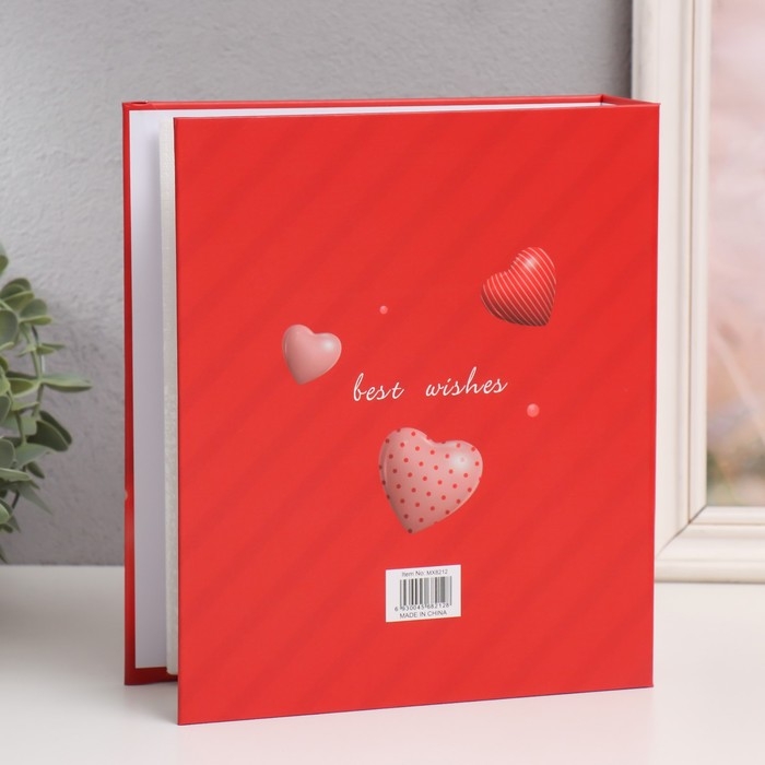 Фотоальбом на 80 фото 10х15 см "3D сердца" в коробке МИКС 5х19х23 см