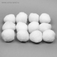 Набор текстильных деталей для декора &laquo;Бомбошки&raquo; 12 шт. набор, размер 1 шт: 3 см, цвет белый