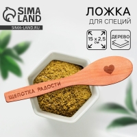 Ложка для специй «Щепотка радости», дерево, 13 см Ложка для специй «Щепотка радости», дерево, 13 см