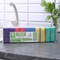 Набор губок для посуды с чистящим слоем Доляна &laquo;Макси&raquo;, 9&times;6&times;3,5 см, 10 шт