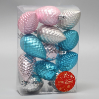 Украшение ёлочное "Шишка" (набор 12 шт) 6 см, микс Украшение ёлочное "Шишка" (набор 12 шт) 6 см, микс