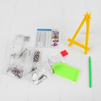 Алмазная мозаика с частичным заполнением на подставке &laquo;Цветы&raquo;, 13 х 19 см, картон