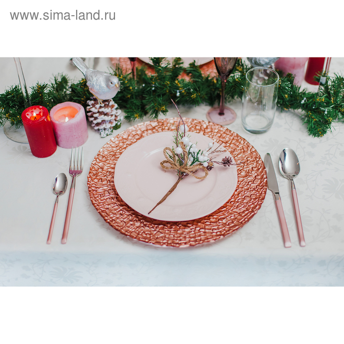 Тарелка - блюдо подстановочное Magistro &laquo;Кринкл&raquo;, d=33 см, цвет розовый