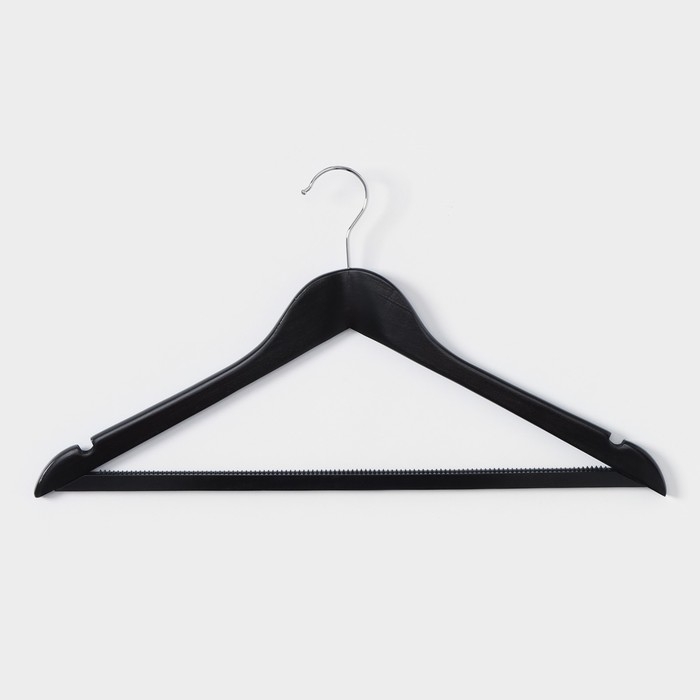 Плечики - вешалки для одежды LaDо́m Bois, 44,5&times;1,2&times;23 см, 3 шт, деревянные сорт А, антискользящая перекладина, цвет тёмное дерево