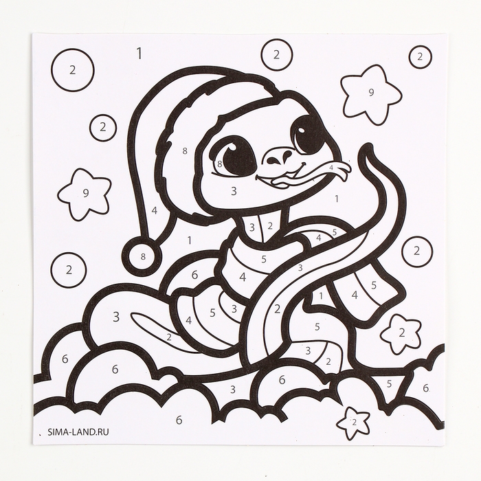 Сияющая фреска на новый год &laquo;Веселая Змейка&raquo;&raquo;, новогодний набор для творчества, символ года 2025