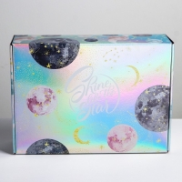 Коробка подарочная складная, упаковка, &laquo;Космос: Shine&raquo;, 30,5 х 22 х 9,5 см