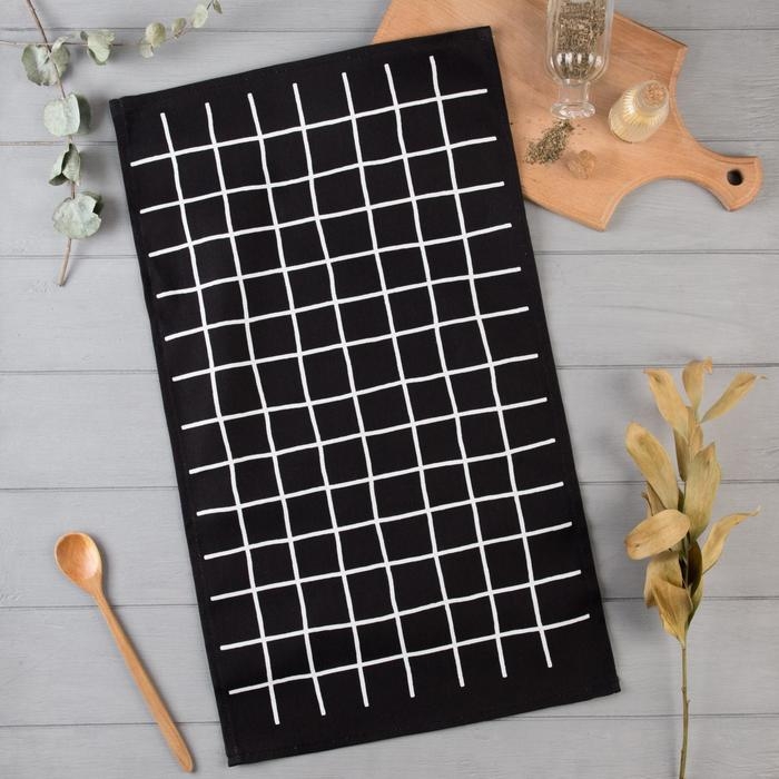 Полотенце кухонное Доляна &laquo;Клетка&raquo; 35х60 см, 100% хл, 160г/м2