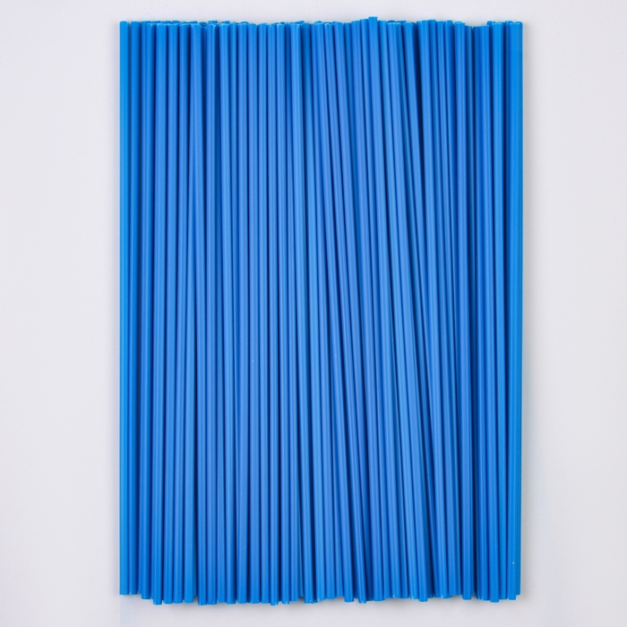 Трубочка для шаров и флагштоков, d=5 мм, цвет синий, набор 100 шт.