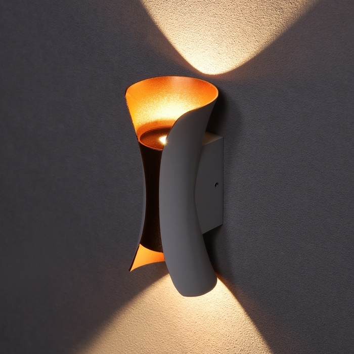 Светильник фасадный &laquo;Элегант&raquo;, FSD-090, 6 Вт, 3000К, IP65, 220 В, металл, бело-золотистый