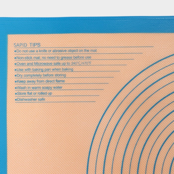 Армированный коврик с разметкой, силикон, 71&times;50,5 см, цвет синий