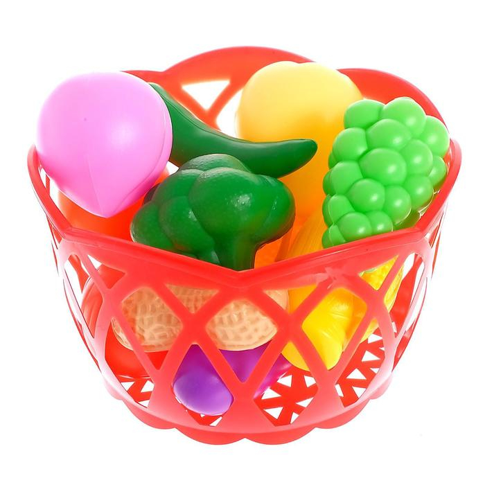 Набор продуктов «Фрукты и овощи в корзине», 11 предметов, МИКС Набор продуктов «Фрукты и овощи в корзине», 11 предметов, МИКС