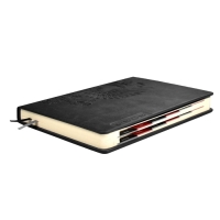 Ежедневник датир 2025г А5 176л ESCALADA, тв обл, иск кожа, бл тис,ляс,кр бл 70г/м2,чёрный