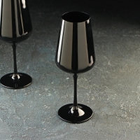 Набор бокалов для вина Bohemia Crystal &laquo;Сандра&raquo;, 450 мл, 2 шт, цвет чёрный