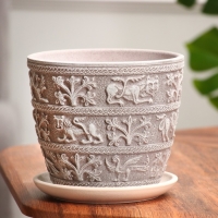 Горшок цветочный Суздаль серый бутон, 2,15 л Горшок цветочный Суздаль серый бутон, 2,15 л