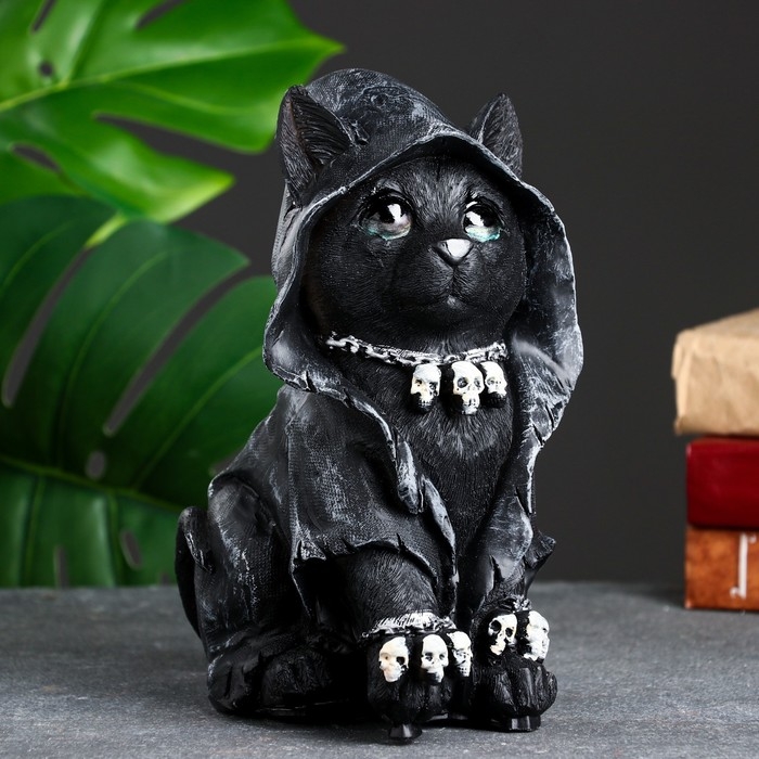 Копилка Копилка "Кот хиппи" черный, 23х13х16см