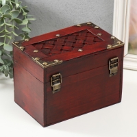 Шкатулка сундук дерево "Плетёнка. С заклёпками" коричневая 17,8х11,5х12,8 см Шкатулка сундук дерево "Плетёнка. С заклёпками" коричневая 17,8х11,5х12,8 см