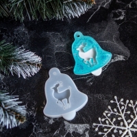 Форма силиконовая универсальная, подвеска &laquo;Колокольчик с оленем&raquo;