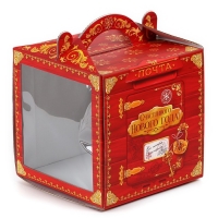 Коробка кондитерская с окном, сундук, &laquo;Новогодняя почта&raquo;, 20 х 20 х 20 см,