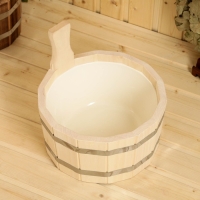 Шайка деревянная, 5 л, круглая, ЛИПА, пластиковая вставка FT Шайка деревянная, 5 л, круглая, ЛИПА, пластиковая вставка FT