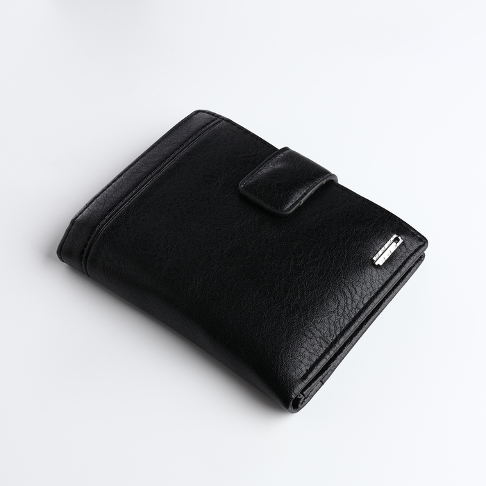 Портмоне мужское на магните 3 в 1, отдел для автодокументов, паспорта, цвет чёрный Портмоне мужское на магните 3 в 1, отдел для автодокументов, паспорта, цвет чёрный