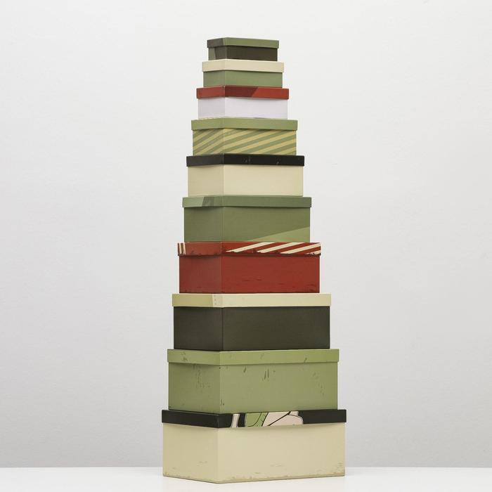 Набор коробок 10 в 1 &laquo;23 февраля&raquo;, 30,5 х 20 х 13 &mdash; 12 х 6,5 х 4 см