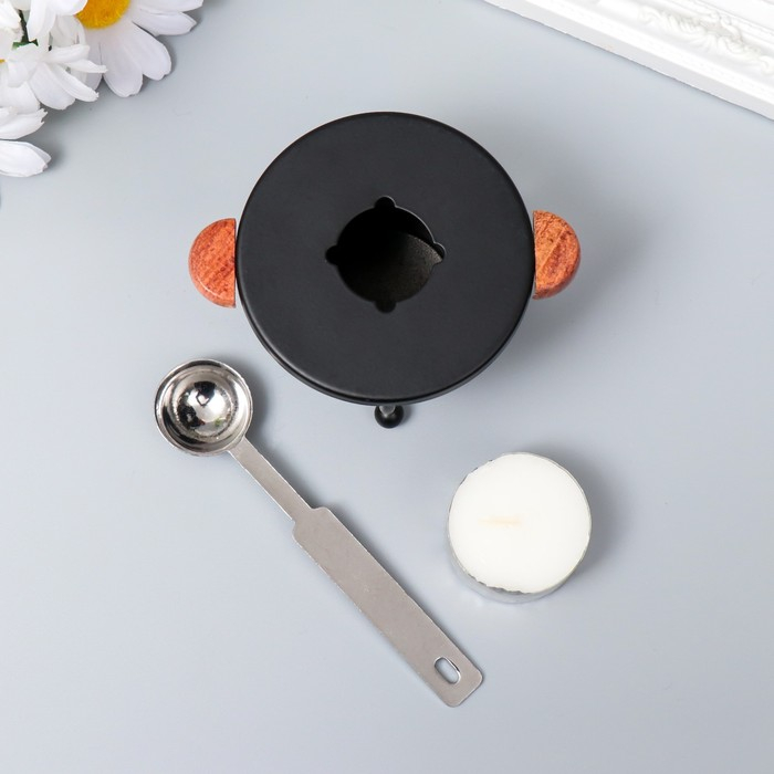 Набор для сургуча подставка 9,5х5,8х5,8 см + ложка металл 11 гр 11х2 см + свеча Набор для сургуча подставка 9,5х5,8х5,8 см + ложка металл 11 гр 11х2 см + свеча