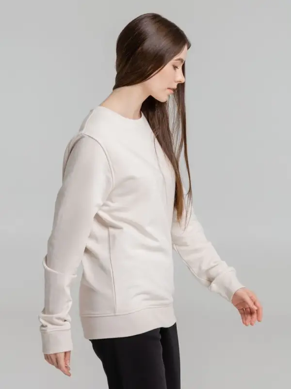 Свитшот унисекс BNC Inspire (Organic), молочно-белый, размер XS