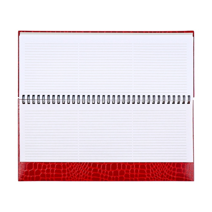 Планинг датированный 2025 года, Attomex. Arkona, 64 листа, твердая обложка бумвинил с поролоном, блок 70 г/м2, красный, 294 х 142мм