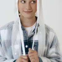 Дождевик детский RainDrop Kids, белый, 10 лет (рост 130-140)