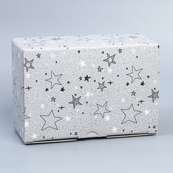 Коробка подарочная сборная, упаковка, &laquo;Звёзды&raquo;, 22 х 15 х 10 см