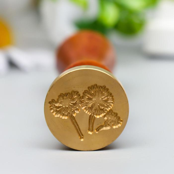 Печать для сургуча с деревянной ручкой Печать для сургуча с деревянной ручкой "Васильки" 9х2,5х2,5 см