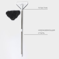 Окномойка с стальной ручкой и сгоном Raccoon, 25×17×105(148) см, 2 насадки из микрофибры Окномойка с стальной ручкой и сгоном Raccoon, 25×17×105(148) см, 2 насадки из микрофибры