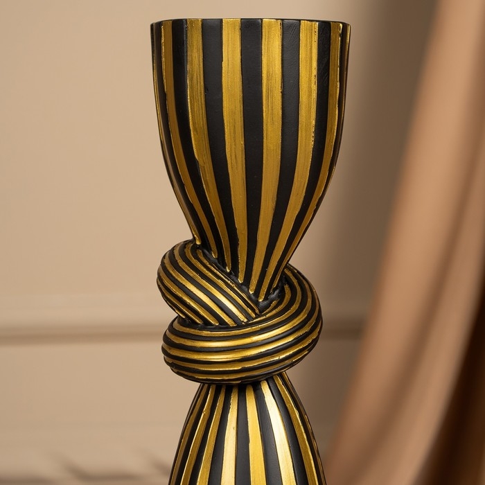 Подсвечник для одной свечи &laquo;Узел&raquo;, цвет черно-золотой 29,5 х 7,5 х 7,5 см