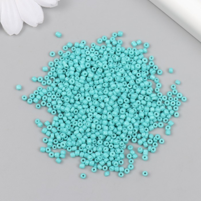 Бисер стекло 12/0 "Бирюзовый" яркий 450 гр