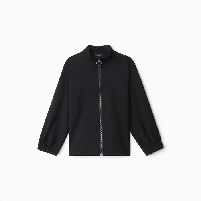 Бомбер для девочки MINAKU: Casual Collection KIDS, цвет чёрный, рост 128 см