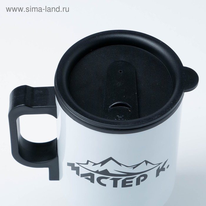 Термокружка, 450 мл, Автомобильная Термокружка, 450 мл, Автомобильная "Мастер К", сохраняет тепло 4 ч, 12х17см, белая