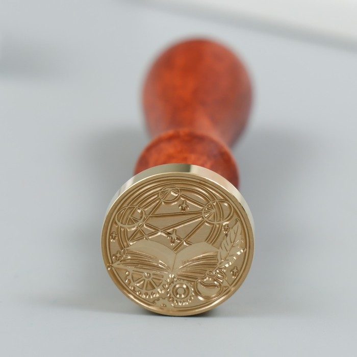 Печать для сургуча с деревянной ручкой Печать для сургуча с деревянной ручкой "Книга и чернила" 9х2,5х2,5 см