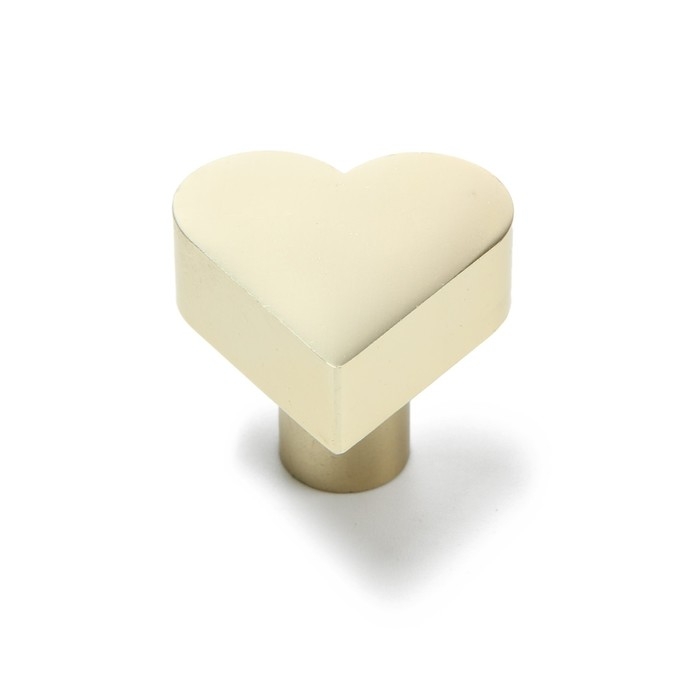 Ручка кнопка мебельная “HEART“, цвет сатиновое золото Ручка кнопка мебельная “HEART“, цвет сатиновое золото
