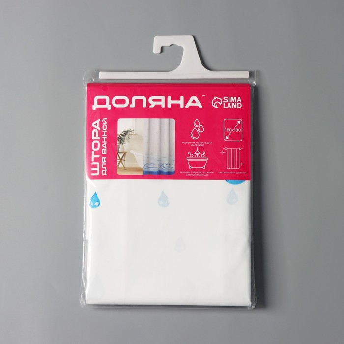Штора для ванны Доляна &laquo;Капли&raquo;, 180&times;180 см, EVA