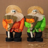 Оберег - домовой "Иваныч с веником", h = 40 см, микс Оберег - домовой "Иваныч с веником", h = 40 см, микс