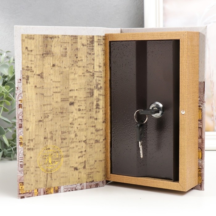 Сейф-книга дерево кожзам Сейф-книга дерево кожзам "Ночь в старом городе" 21х13х5 см