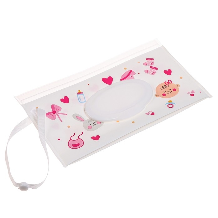 Контейнер для салфеток с петелькой «Коляски», цвет МИКС Контейнер для салфеток с петелькой «Коляски», цвет МИКС