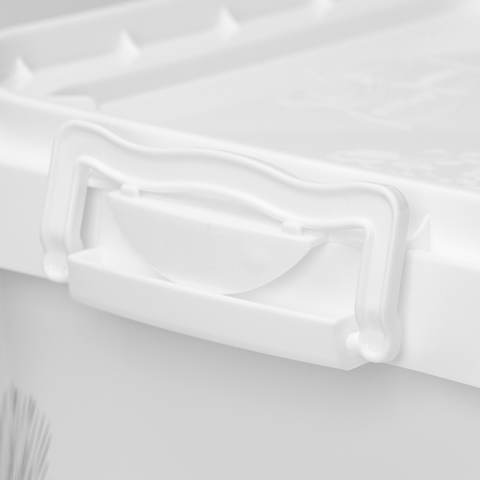 Ёмкость для муки и сахара, 25 л, с декором, цвет белый