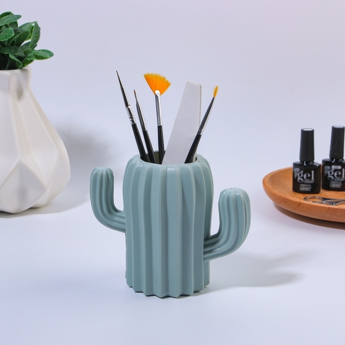Органайзер - подставка для хранения маникюрных/косметических принадлежностей &laquo;Кактус&raquo;, 11,5 &times; 13 &times; 7 см, цвет МИКС
