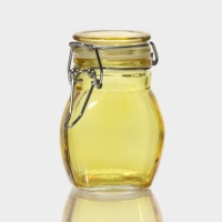 Банка стеклянная для хранения сыпучих продуктов &laquo;Овал&raquo;, 100 мл, 6&times;8,5 см, с бугельным замком, цвет МИКС