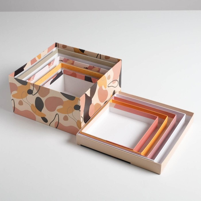 Набор коробок 5 в 1, упаковка подарочная, &laquo;Стиль&raquo;, 14 х 14 х 8‒22 х 22 х 12 см