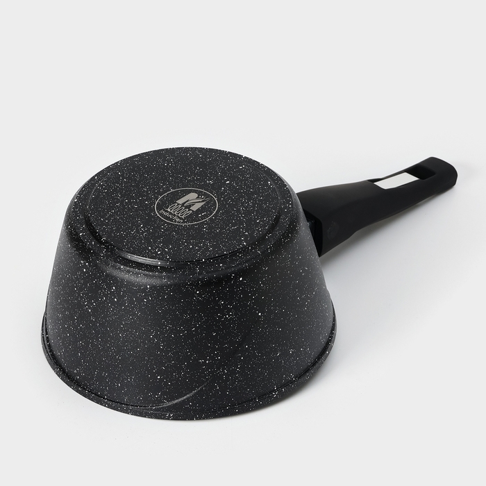 Ковш &laquo;Гранит black&raquo; Induction Pro, 1,7л, стеклянная крышка, съёмная ручка, цвет чёрный