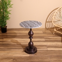 Стол кофейный 41х41х57 см, алюминий/мрамор Стол кофейный 41х41х57 см, алюминий/мрамор